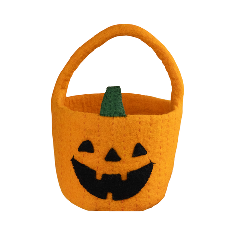 Jack O'Lantern Felt Halloween Bucket