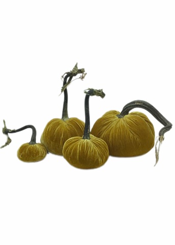Velvet Decorative Pumpkin in Gold