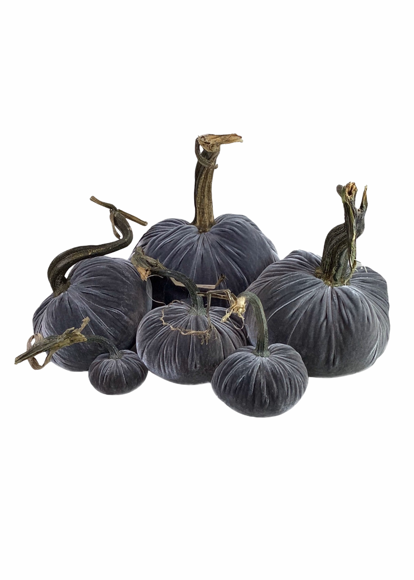 Velvet Decorative Pumpkin in Gray