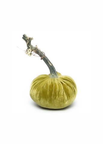Velvet Decorative Pumpkin in Leaf