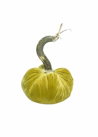 Velvet Decorative Pumpkin in Leaf