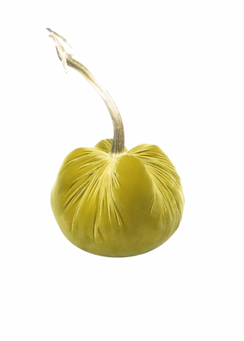 Velvet Decorative Pumpkin in Leaf