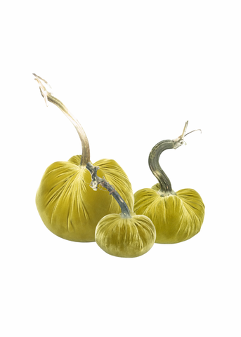 Velvet Decorative Pumpkin in Leaf