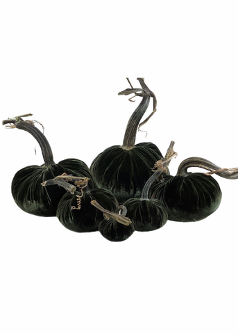 Velvet Decorative Pumpkin in Moss