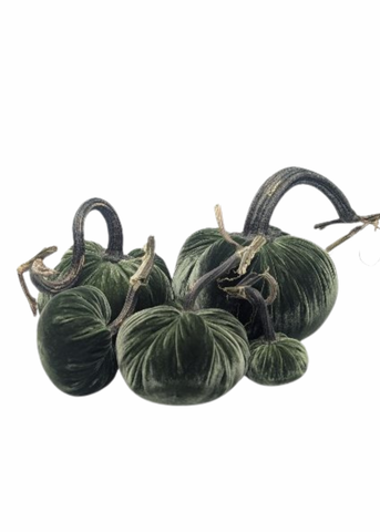 Velvet Decorative Pumpkin in Sage