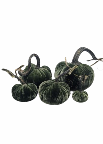 Velvet Decorative Pumpkin in Sage