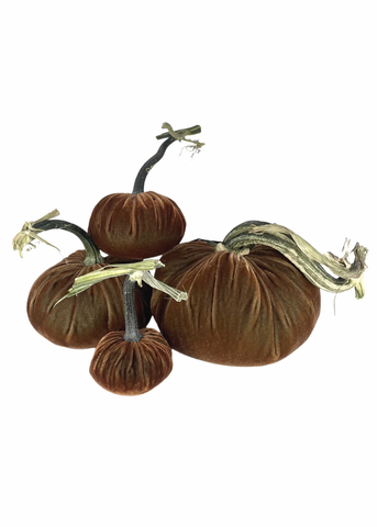 Velvet Decorative Pumpkin in Sand Green