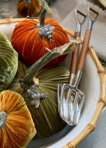 Velvet Decorative Pumpkin in Cactus