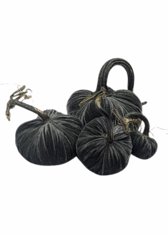 Velvet Decorative Pumpkin in Willow