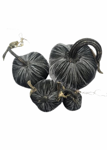 Velvet Decorative Pumpkin in Willow