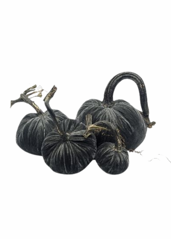 Velvet Decorative Pumpkin in Willow