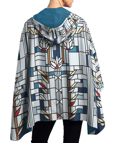 Women's Hooded Rain Cape - Frank Lloyd Wright In Waterlilies