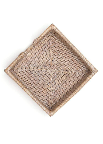 Rattan Cocktail Napkin Holder in Whitewash