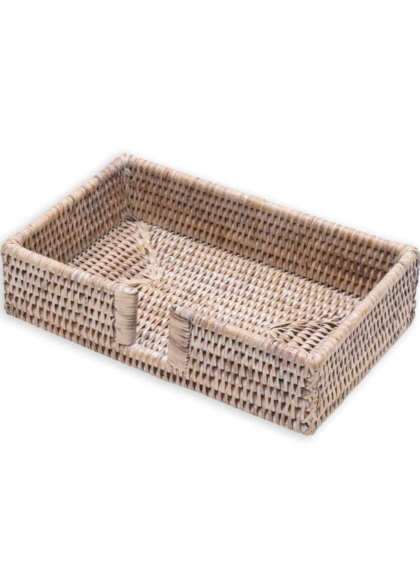 Rattan Guest Towel Holder in Whitewash