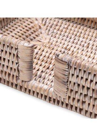 Rattan Guest Towel Holder in Whitewash