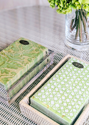 Rattan Guest Towel Holder in Whitewash