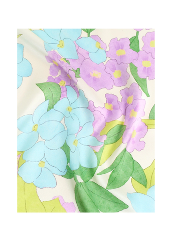 Rosebay Silk Bandana Scarf in Blue + Pink