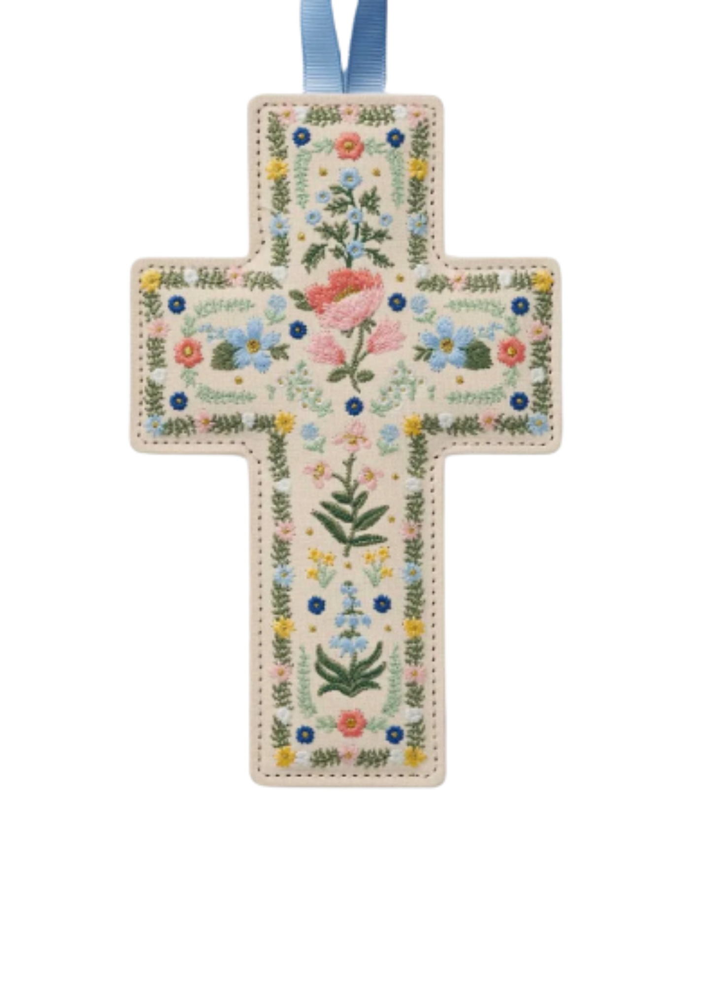 Rosette Embroidered Easter Cross