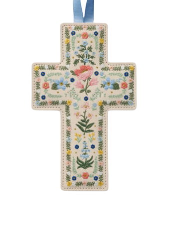 Rosette Embroidered Easter Cross