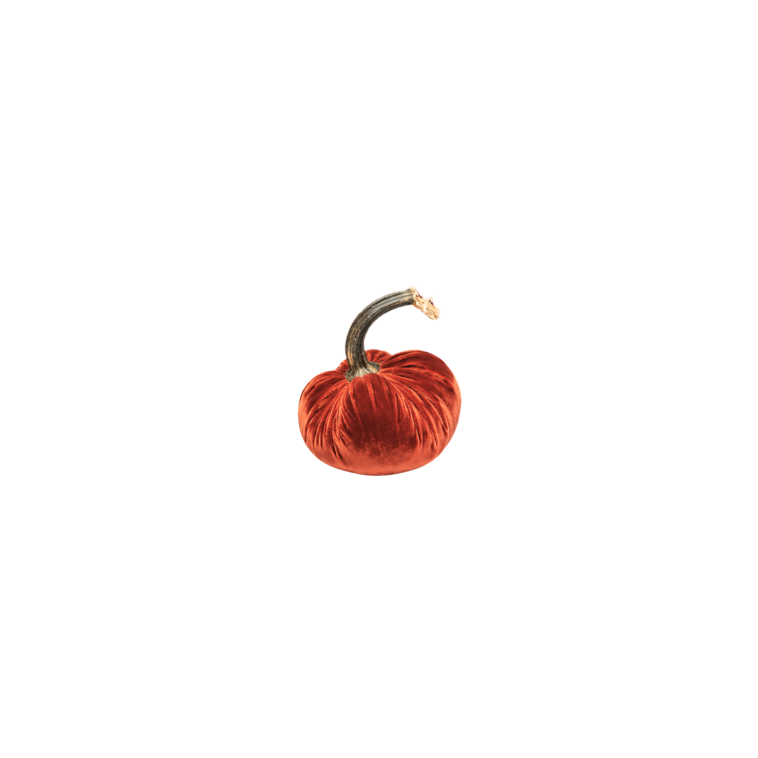 Velvet Decorative Pumpkin in Rust