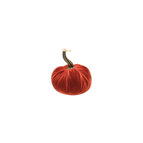 Velvet Decorative Pumpkin in Rust