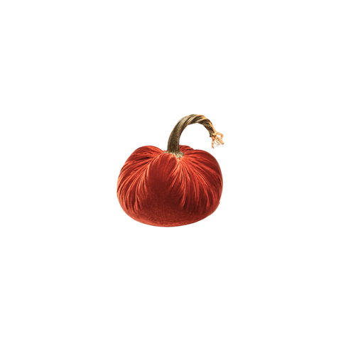 Velvet Decorative Pumpkin in Rust