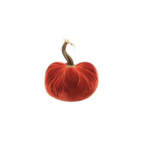 Velvet Decorative Pumpkin in Rust