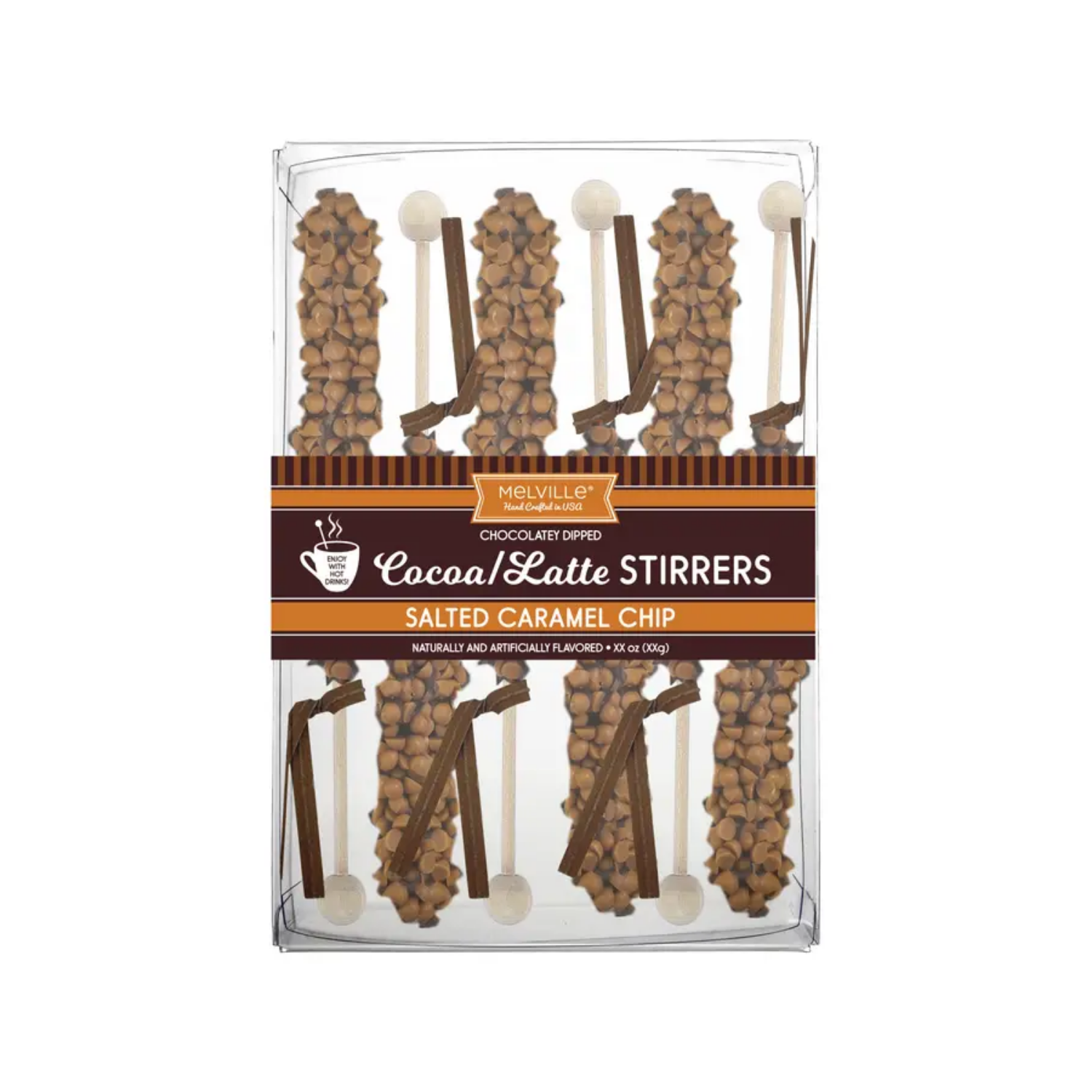 Set of 6 Dark Chocolate Salted Caramel Hot Cocoa Stirrers