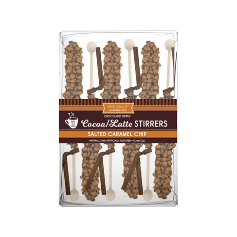 Set of 6 Dark Chocolate Salted Caramel Hot Cocoa Stirrers