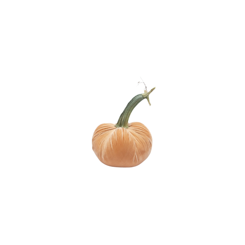 Velvet Decorative Pumpkin in Sandstone