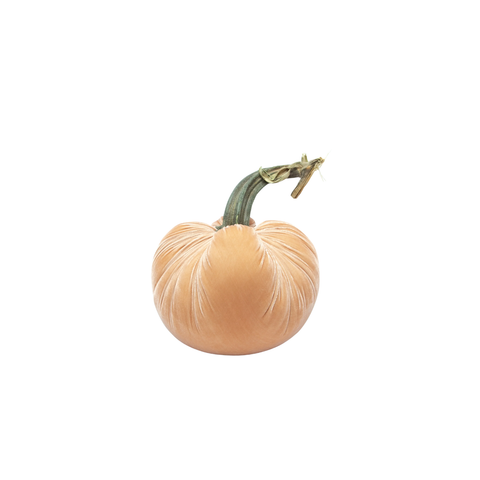 Velvet Decorative Pumpkin in Sandstone