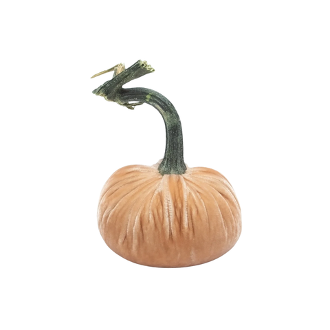Velvet Decorative Pumpkin in Sandstone