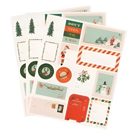 Santa's Workshop Illustrated Holiday Sticker Sheets