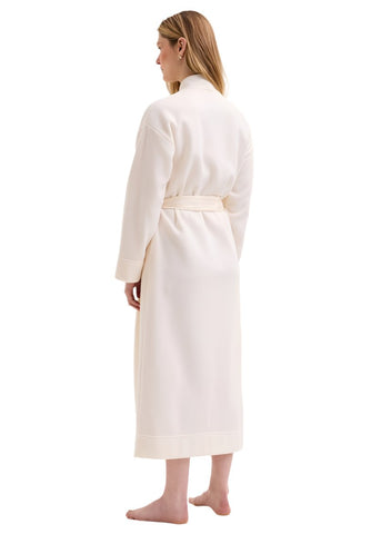 Sarah Polar Fleece Long Sleeve Long Robe in Lait