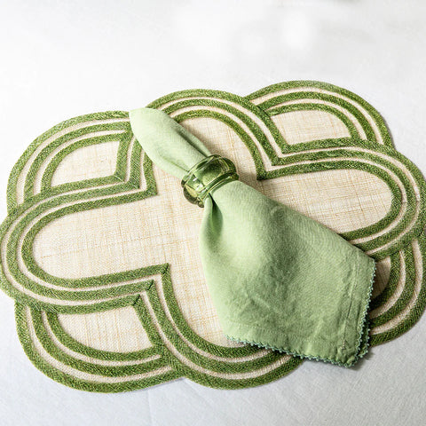 Scallop Stripe Placemat In Seagrass