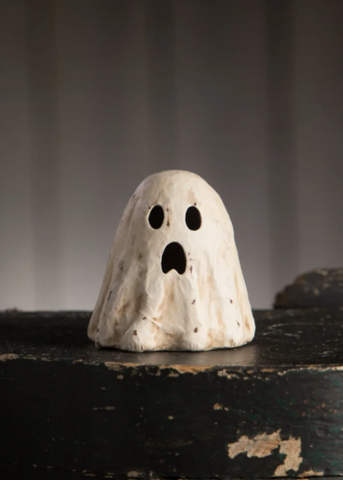Scared Ghost Papier Mache Luminary