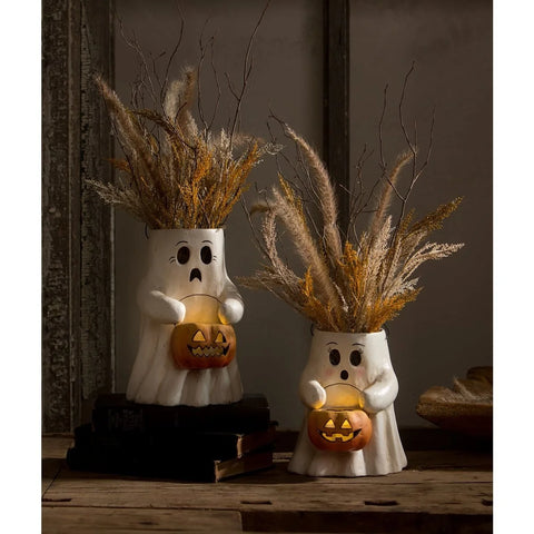 Scardey Boo + Sweet Boo w/Paper Mache Pumpkin Bucket