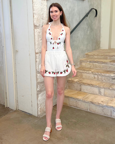 Bindi Embroidered Strawberry One-Piece Swimsuit
