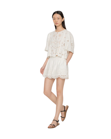 Gardener Embroidered Eyelet Shorts In White