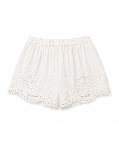 Gardener Embroidered Eyelet Shorts In White