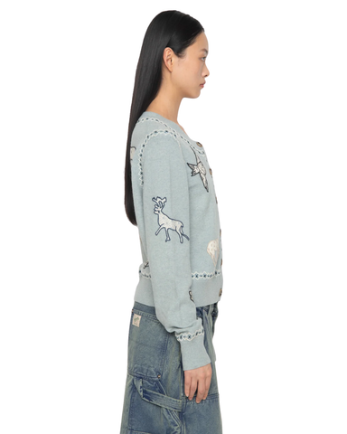 Winslow Craft Long Sleeve Cardigan In Blue