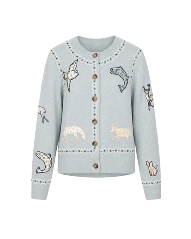Winslow Craft Long Sleeve Cardigan In Blue