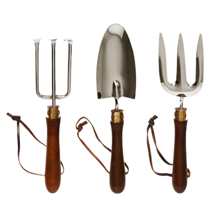 Mango Wood-Handled Gardening Tool Trio