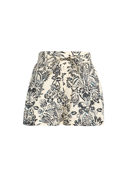 Rowan Botanical Print Belted Short in Ivory
