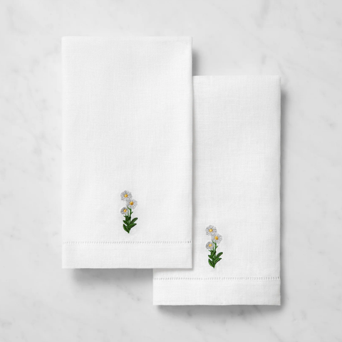 Fiorenza Daisy Floral Embroidered Guest Towel