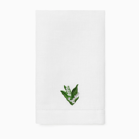 Fiorenza Lily Of The Valley Floral Embroidered Guest Towel