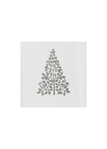 Silver Modern Tree Embroidered Everyday Towel
