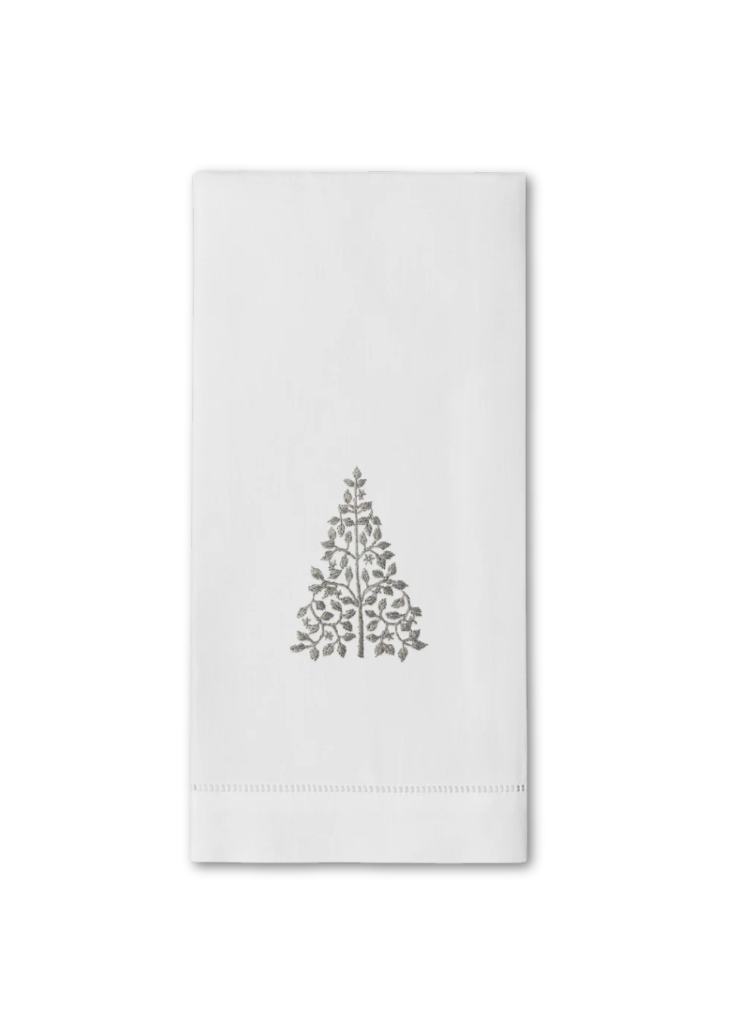 Silver Modern Tree Embroidered Everyday Towel