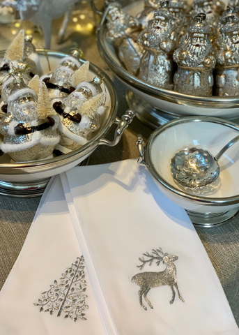 Silver Reindeer Embroidered Everyday Towel