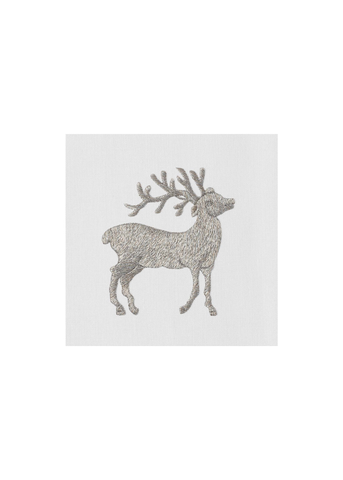 Silver Reindeer Embroidered Everyday Towel